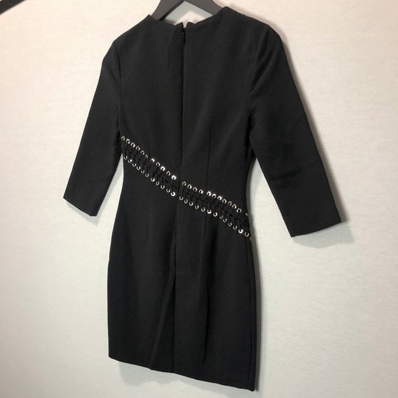 MARCIANO Black Lace Up Dress with Side Slit - Picture 5 of 13
